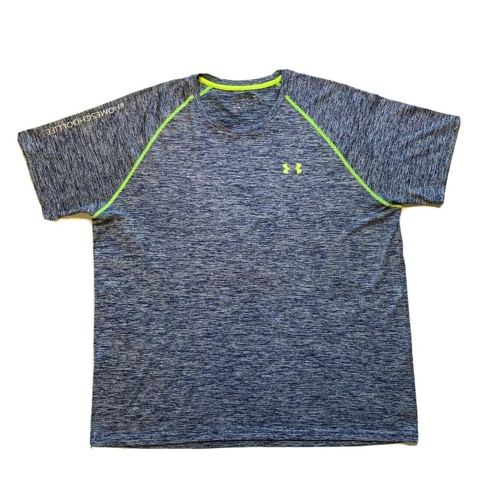 Under Armour HeatGear Athletic Top T Shirt Mens XL Short Sleeve Loose‎ Gym Blue